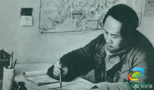 1946年11月18日，毛泽东在起草的给各中央局的指示中，第一次将“自卫战争”称为“人民解放战争”。图为毛泽东在延安枣园窑洞。